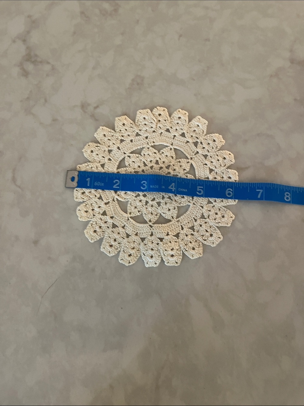 Vintage Hand Crochet Lace Doily Lot 12 pieces Cream White Mixed Size - Picture 11 of 13